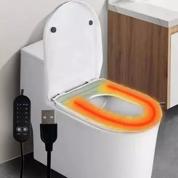 USB-коврик для унитаза, зимний, с регулировкой температуры, подогревом, из кроличьей шерсти, теплый, с подогревом, высококачественный чехол для сиденья, принадлежности для ванной зелёный