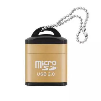 USB Micro SD/TF Card Reader USB 2.0 Мини-устройство для чтения карт памяти мобильного телефона Высокоскоростной USB-адаптер для ноутбука золотой