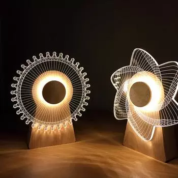 USB мощность 3D ветряная мельница ночник деревянная вращающаяся музыкальная шкатулка креативный подарок настольная лампа украшение для домашнего рабочего стола