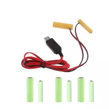 USB на 6 В AA + фиктивная батарея, кабель для замены 4 AA + батареи для игрушек, контроллеров, водонагревателей, фонарей