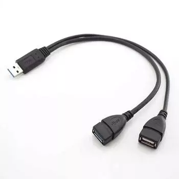 USB-папа на двойной USB 3.0-мама Дополнительная мощность для передачи данных Y-удлинительный кабель Линейный провод Разъем Блок питания для мобильных устройств