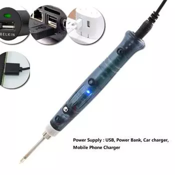 USB паяльник электрический нагревательный инструмент переделка с индикаторной лампой сварочная ручка