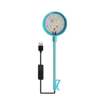USB-Plug Colored Lights Accessories Waterproof Fish Tank Lamps New Clip-on Lamp Aquarium синий