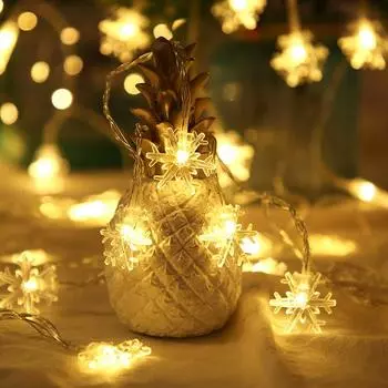 USB Plug Fairy Light LED Snowflake Light String Garden Living Room Birthday Party Wedding New Year s Eve Decor Festive Lighting 1.5M 10LEDs теплый белый