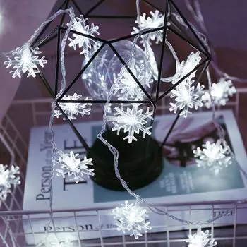 USB Plug Snowflake Lights String LED Christmas Decoration Wedding Party Garland Living Room New Year s Decor Xmas Tree Light 1.5M 10LEDs