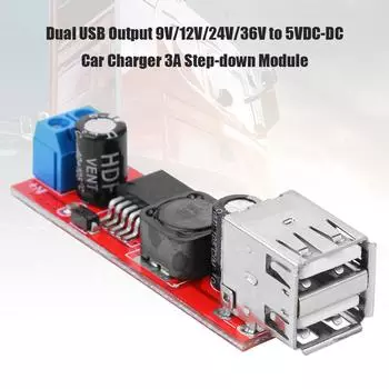 USB-порт 9 В/12 В/24 В/36 В и 5 В постоянного/постоянного тока для автомобиля, 3 А по модулю
