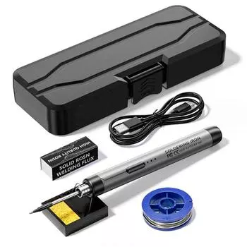 Портативный интеллектуальный USB-паяльник с возможностью зарядки, аккумулятор высокой емкости 800 мАч, интеллектуальная регулировка температуры 300-450 серый
