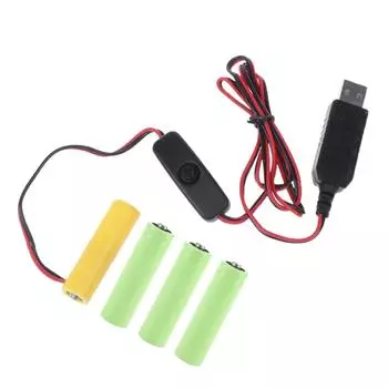 USB Power Converter AA Battery Eliminator Replace 4Pcs 1.5V AA Батареи для дистанционного управления Светодиодный свет Электронная игрушка