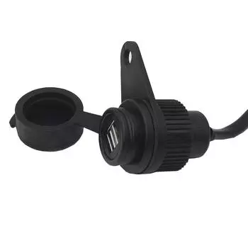 USB-разъем для зарядки мотоцикла, модифицированный USB-адаптер для зарядных устройств с двойным портом 5V2A, водонепроницаемая крышка чёрный