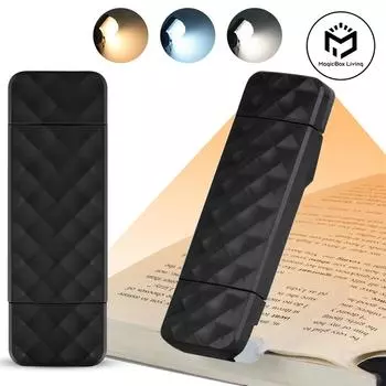 USB перезаряжаемый мини-светильник для книг, светодиодный портативный светильник для чтения, регулируемая яркость, ночник для чтения, лампа для книг чёрный