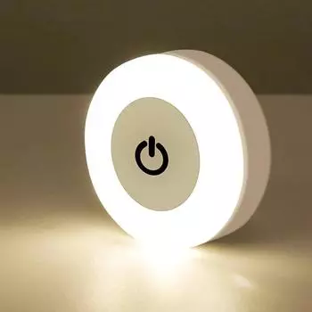 USB Rechargeable Neon Magnetic Base Light Led Sensitive Night Light Lamp Bedroom Demon Slayer Round Portable Stitch Kitchen Mood USB Plug холодный белый