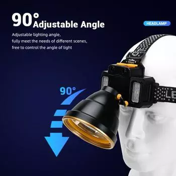 USB Rechargeable Sensor LED Headlamp with Built-in 18650 Battery Outdoor Fishing Head Flashlight 5 Lighting Modes Camping Torch 1pcs