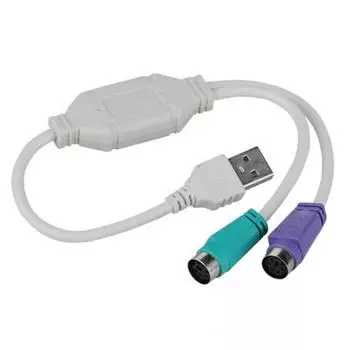 USB штекер для PS/2 PS2 женский конвертер кабель шнур конвертер адаптер клавиатура белый