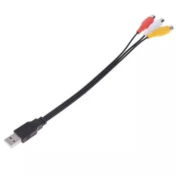 Usb штекер на 3 Rca гнездо адаптер аудио конвертер кабель Usb на RCA
