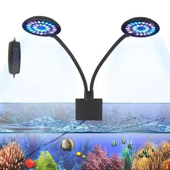 USB-светильник для аквариума с одним/двумя лампами, светильник для аквариума с зажимом для выращивания рыб и растений, светодиодный светильник с зажимом CN Plug