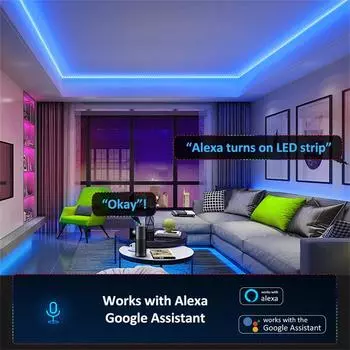 USB светодиодная лента Tuya WIFI Control RGB светодиодные лампы гибкие ленточные светильники Luces Led 5V USB TV BackLight Room Decor Поддержка Alexa 1m