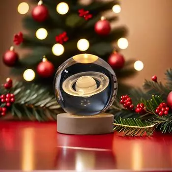 USB светодиодный ночник Галактика хрустальный шар настольная лампа 3D планета луна лампа спальня домашний декор для творческих детей рождественские подарки