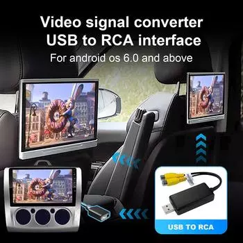 USB To CVBS Video Output Adapter 2 CVBS Output USB To RCA Cable DC 5V USB for Android Multimedia Player and Android TV Player чёрный