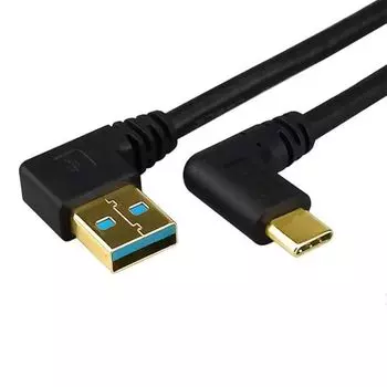 USB Type C 3.2 L-образный, направление 90 градусов, преобразование 0,25 м USB-A (штекер) в USB-C (штекер). Быстрая зарядка. Быстрая передача данных и 56 новых MacBook/Nintendo