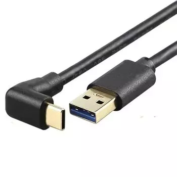 USB Type C 3.2 L-образный, направление 90 градусов, преобразование 0,25 м 0,5 1,5 USB-A public в USB-C public. Быстрая зарядка. Быстрая передача данных и 56