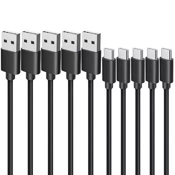 USB Type C cable 2m [Set of 5] LpoieJun Type C (USB A to C) Cable Heavy duty PVC material Super fast charging with 2A output USB2.0 compliant product