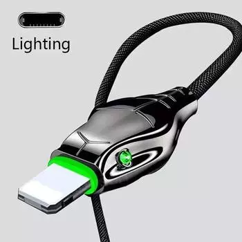 USB Type C/ Lingting Cable 66W For Huawei/ Iphone Fast Charging Wire USB-C Charger Cord AVE 1m чёрный