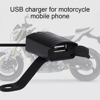 USB-зарядное устройство для телефона с креплением на руль мотоцикла CS-835A1, 12 В, со световым индикатором чёрный