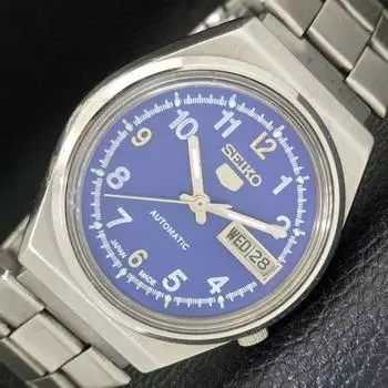 Б/У подлинные старинные автоматические мужские часы SEIKO 5 из Японии с синим циферблатом a433318-2 R115-a433318