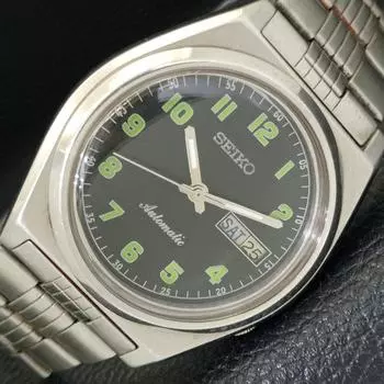 USED GENUINE VINTAGE SEIKO AUTOMATIC 7009A JAPAN MENS BLACK DIAL WATCH a433295-2 R115-a433295