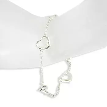 [Used] TIFFANY/Tiffany 925 Open Heart/5pc Station Bracelet [g389-52]
