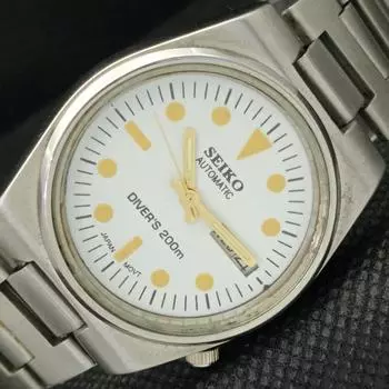 Б/У винтажные часы SEIKO 5 AUTOMATIC 6349A JAPAN MENS D/D WHITE WATCH 597-a312910-9 SKU597-a312910