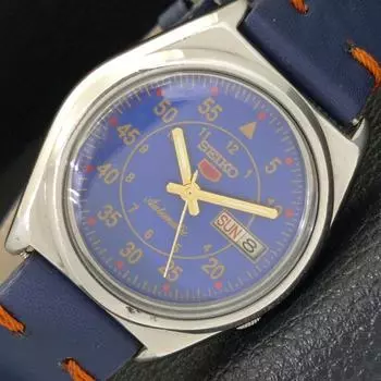 Б/У винтажные мужские часы SEIKO 5 AUTOMATIC 7009A из Японии с синим циферблатом a433204-2 R115-a433204