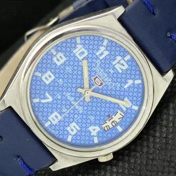 USED VINTAGE SEIKO 5 AUTOMATIC 7009A JAPAN MENS DATE BLUE WATCH 595a-a312309-2 SKU595a-a312309