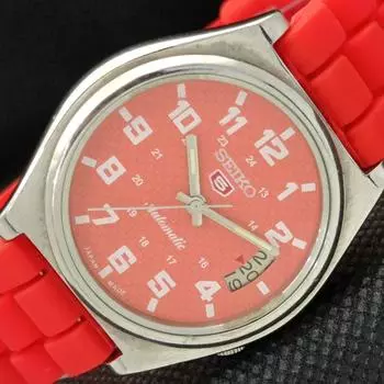 USED VINTAGE SEIKO 5 AUTOMATIC 7009A JAPAN MENS DATE PEACH WATCH 596-a312702-9 SKU596-a312702