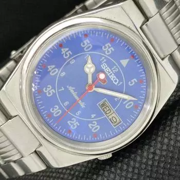 USED VINTAGE SEIKO 5 AUTOMATIC 7009A JAPAN MENS D/D BLUE WATCH 587f-a309634-9 SKU587f-a309634