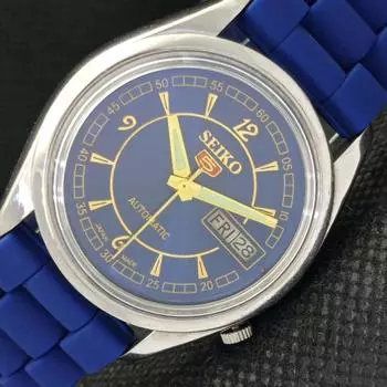 Б/У винтажные часы SEIKO 5 AUTOMATIC 7019A JAPAN MENS D/D BLUE WATCH 595c-a319242-9 SKU595c-a319242