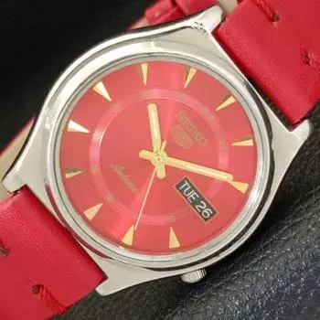 Б/У винтажные мужские часы SEIKO 5 AUTOMATIC 7019A из Японии с красным циферблатом a433409-2 R116-a433409
