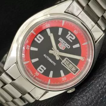 Б/У винтажные мужские часы SEIKO 5 AUTOMATIC 7019A из Японии с черным циферблатом a433467-2 R116-a433467