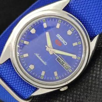 Б/У винтажные мужские часы SEIKO 5 AUTOMATIC JAPAN MENS DAY/DATE BLUE 598-a313161-2 SKU598-a313161