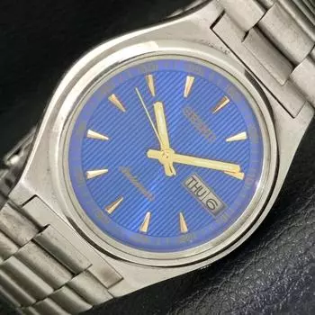 Б/У винтажные мужские часы SEIKO AUTOMATIC 7009A из Японии с синим циферблатом a433468-2 R116-a433468
