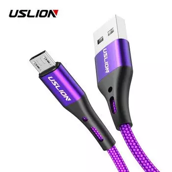 USLION 1M Micro USB-кабель для быстрой зарядки для мобильного телефона Xiaomi Android, кабель для передачи данных, микро-зарядное устройство 1M красный