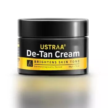 Ustraa Крем De-Tan 50 г - Протестирован дерматологами - Для эффективного удаления загара и ровного тона кожи, с японским юдзу и солодкой, предотвращает появление темных пятен