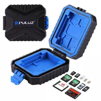 Устройство чтения карт памяти PULUZ USB SD CF TF Reader с функцией OTG и слотами Водонепроницаемый ящик для хранения PU5001