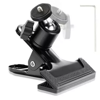 UTEBIT Clip Head Strong Compatible Screw 360 Degree Clip Anywhere Camera Stand Clip Free Head Clip Camera Stand Maximum Load 1KG Camera Clip Camera