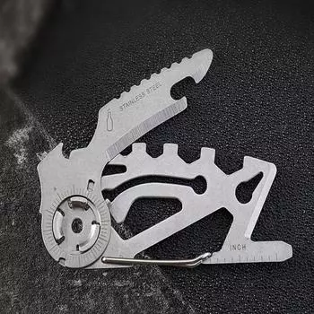 Utility EDC Outdoor Survival Multi Tool Шестигранный ключ Отвертка Открывалка Кемпинг Брелок Нож Карманный Многоцелевой Ручной Инструмент Наборы серебряный