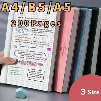 Утолщенный блокнот A4/A5/B5, большая сверхтолстая сетка, квадратная книжная сетка, дневник, тетради Cuaderno, матричный блокнот, дневник, сетка A5 синий