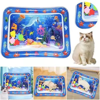 Утолщенный коврик для игр с водой для кошек, коврик для игр с водой для кошек и собак, сенсорный коврик для игр с водой и рыбками для домашних животных, сенсорный коврик для игр с водой