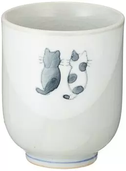 Utsuwa Roan Seto Ware Teacup Cup Large Capacity 210ml Yumekobo Monotone Cat Gray Made in Japan Cute Utsuwa Approx. 091-0033 серый