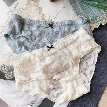 Уютные милые эластичные булочки, очень хорошие сексуальные женские трусики с низкой посадкой One Size белый