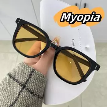 Защита от ультрафиолета, черная оправа, загар, очки для близорукости, женские высококачественные солнцезащитные очки для близорукости, большая оправа, очки для близорукости 0